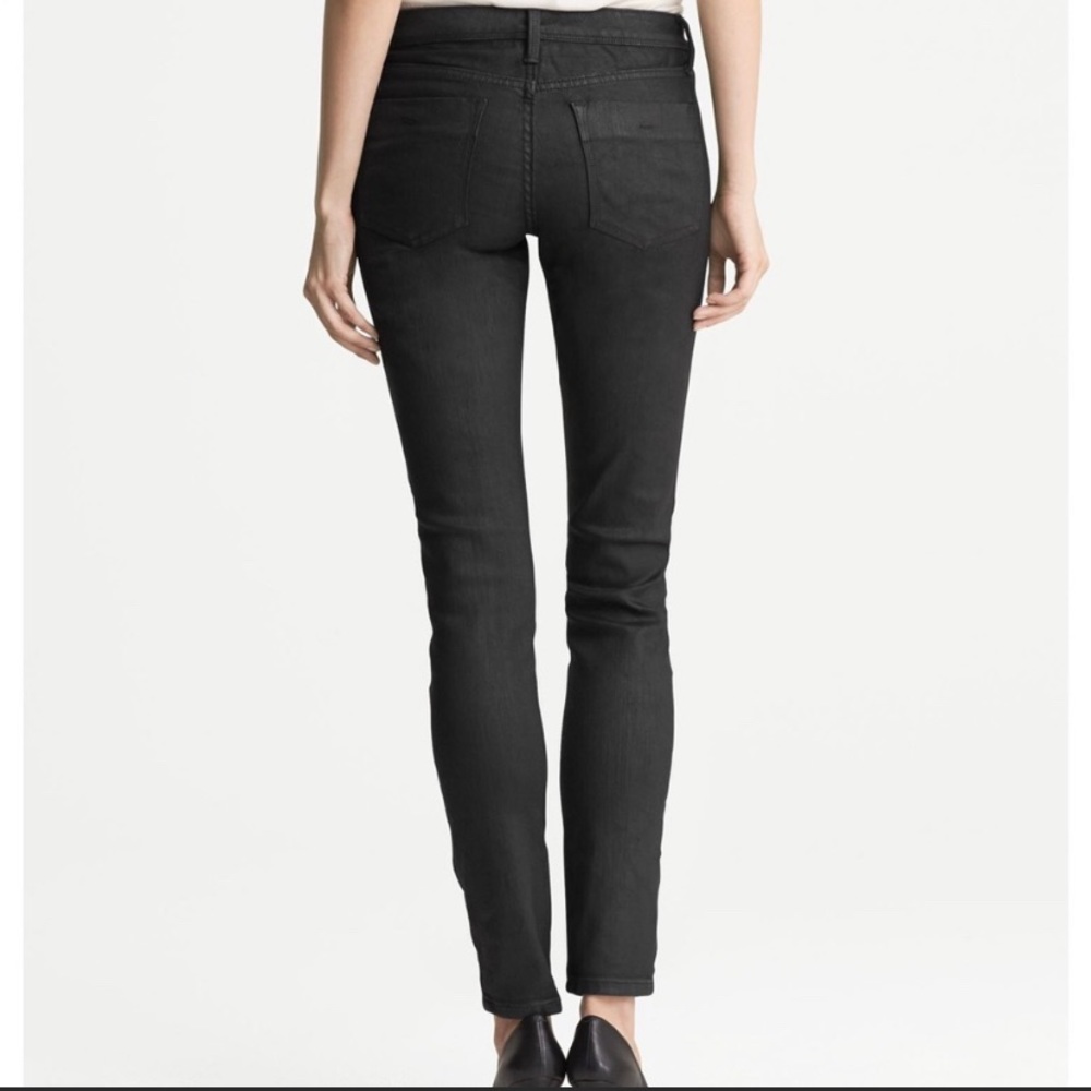 BANANA REPUBLIC waxed skinny jeans green denim 26 - Picture 4 of 8